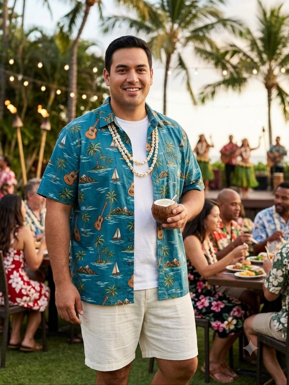 VTG Kalaheo Made in Hawaii Themed Hawaiian Shirt Size 3X Luau